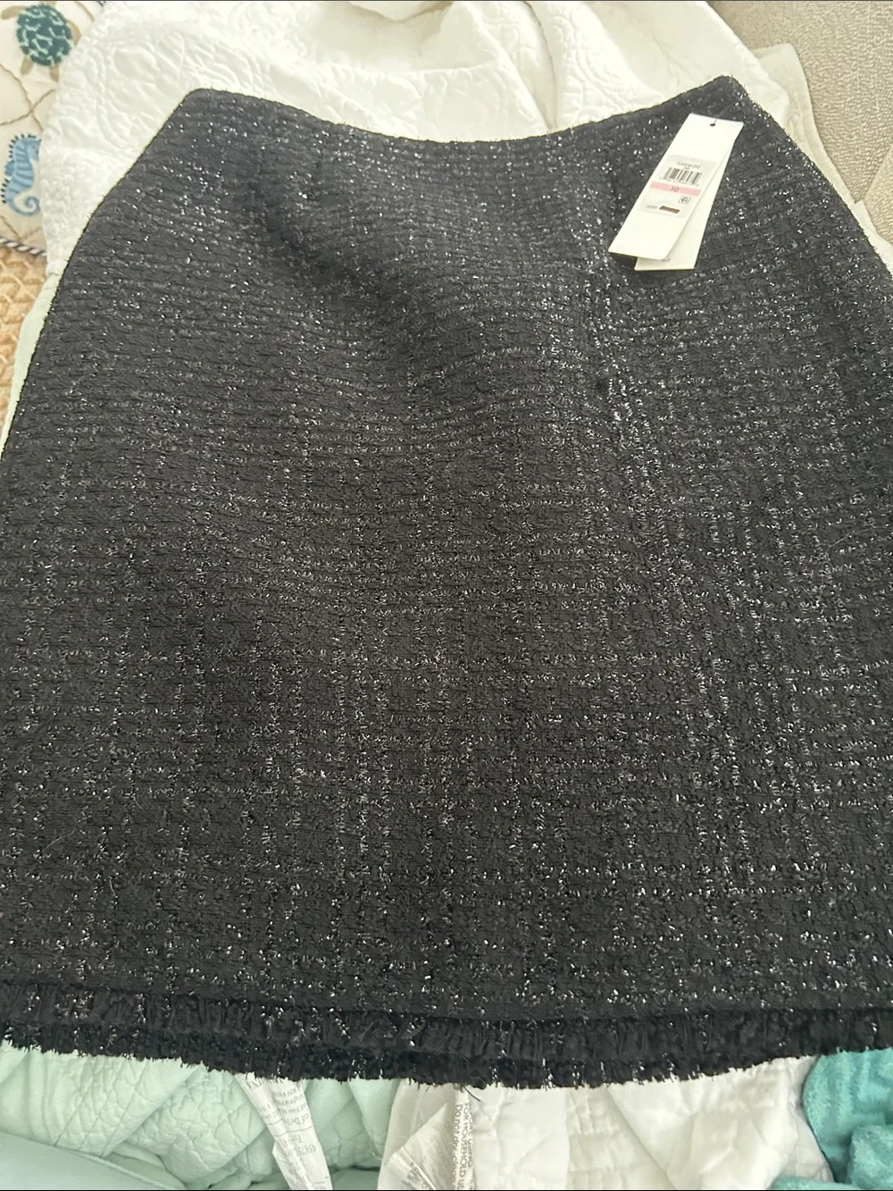 Black Tweed Skirt - Textured Sparkle